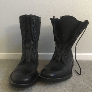NWOT Kenneth Cole New York leather combat boots